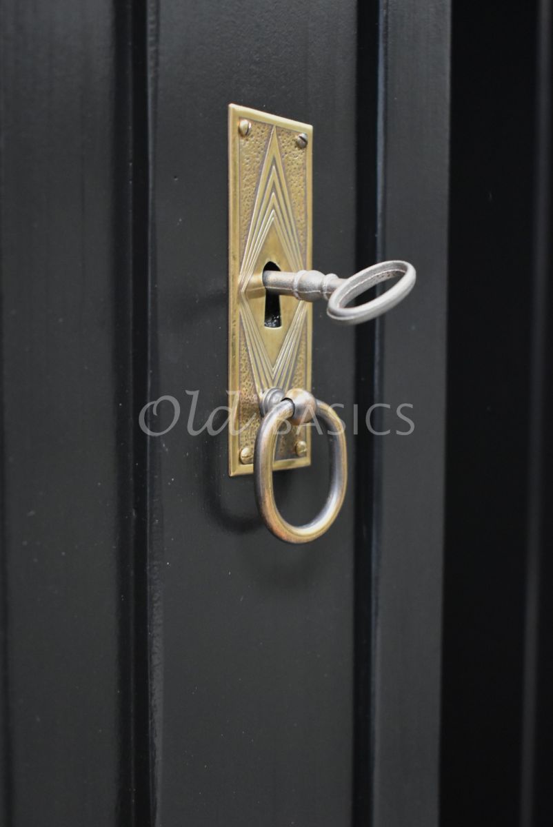 Detail van Set Smalle Kasten Vertou, 1 deuren, RAL9005, zwart, materiaal hout